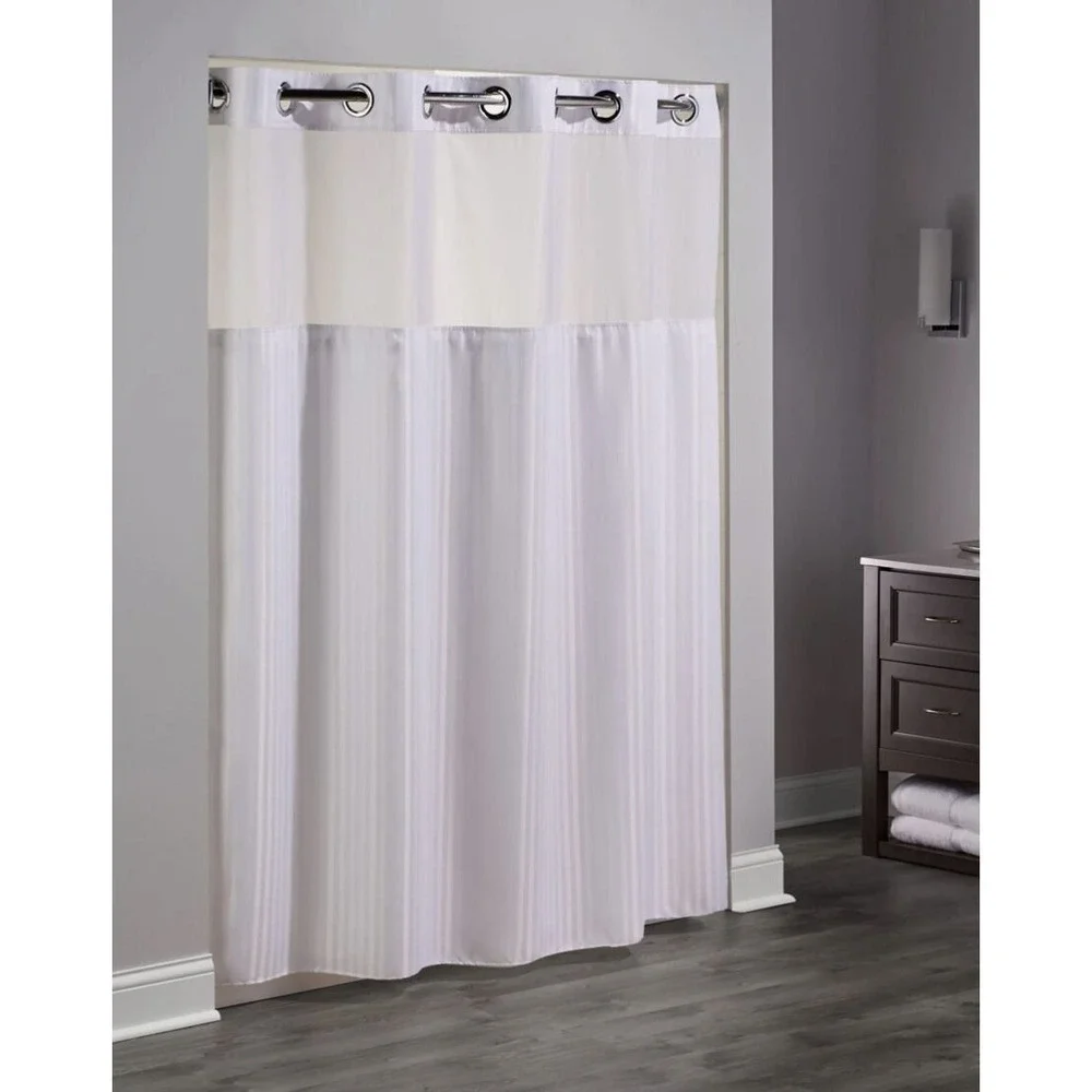 Hookless Shower Curtain Double H White 71×77″ HBH53DTB01CRX